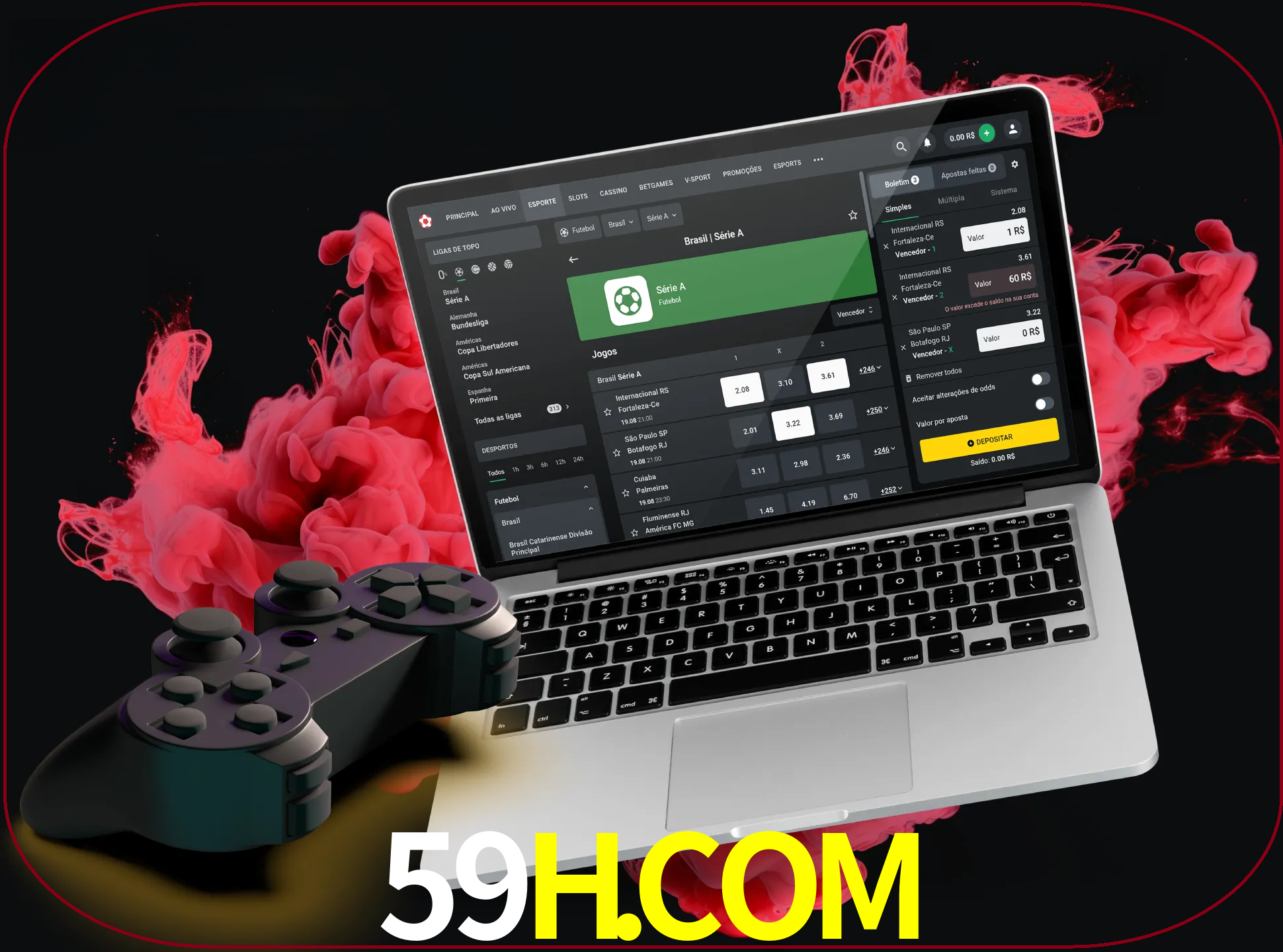 Visite a secção especial de jogos de vídeo em 59h para descobrir em que jogos pode apostar e ganhar muito dinheiro.